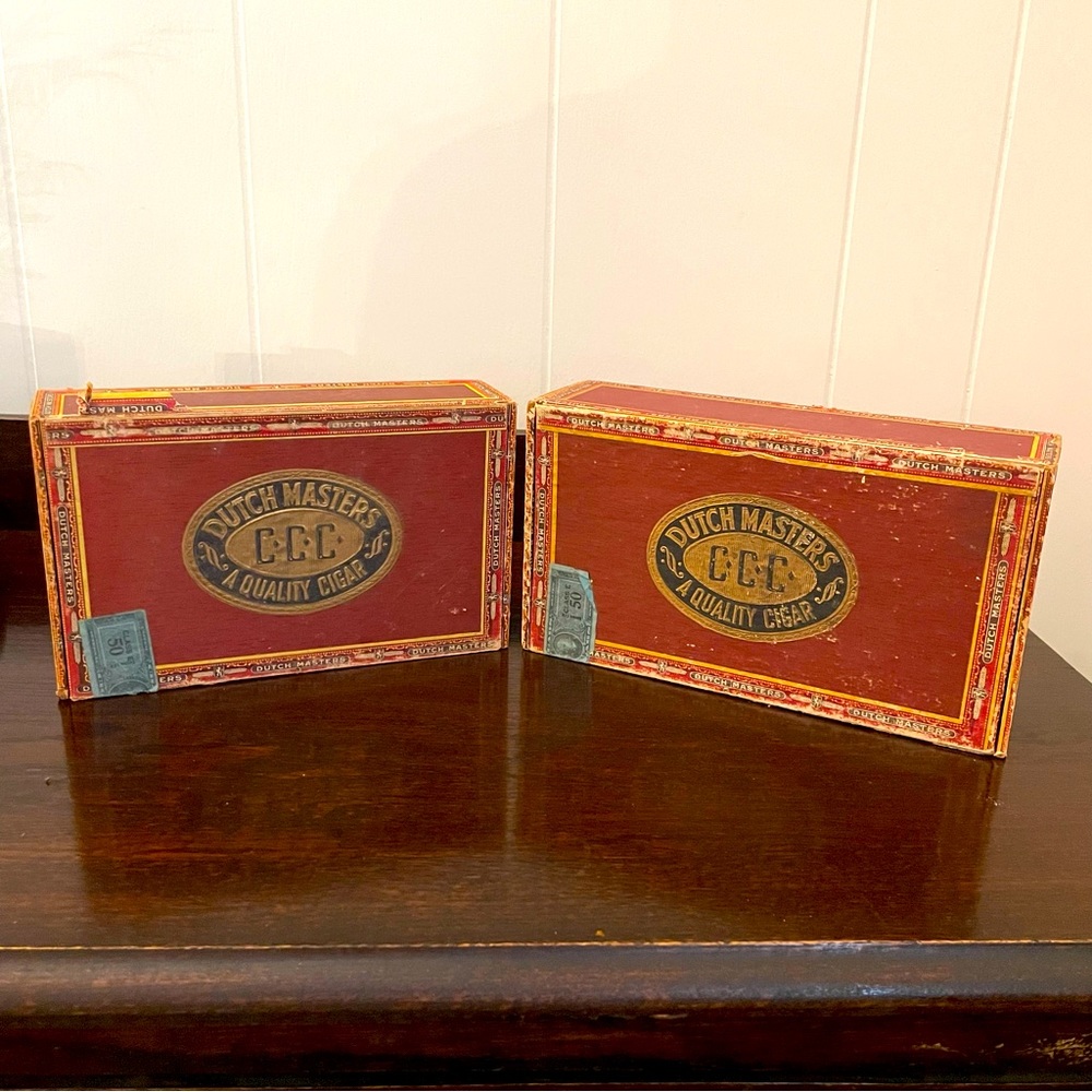 Pair of Vintage Dutch Masters Cigar Boxes